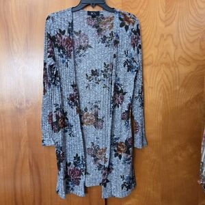 Floral Open Front Cardigan